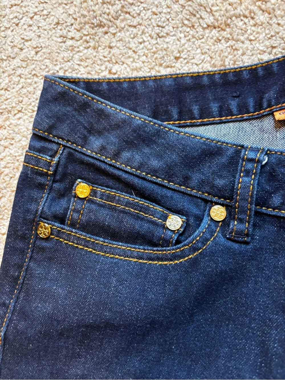 Tory Burch Women's Dark Wash denim Blue Straight-Leg Jeans size 28
